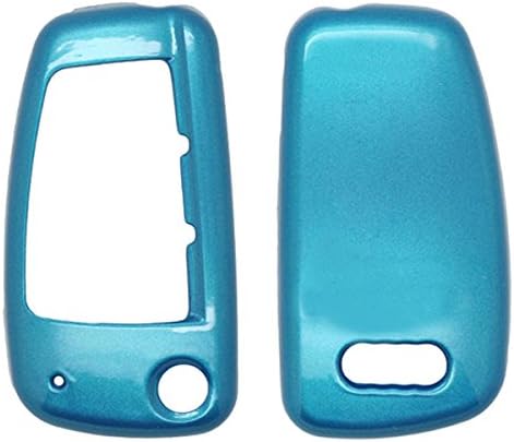 BROVACS Paint Metallic Colour Shell Cover ABS Hard Case Holder Compatible with AUDI Flip Remote Key Fob 3 Button SV0820 Blue
