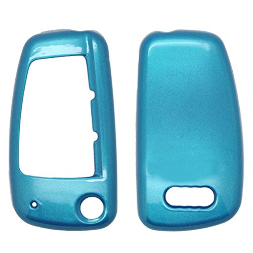 BROVACS Paint Metallic Colour Shell Cover ABS Hard Case Holder Compatible with AUDI Flip Remote Key Fob 3 Button SV0820 Blue