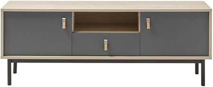 Beauty.Scouts Lowboard 2-TRG. Dark Scandy grau/Jackson Hickory Dekor