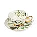 Porcelain Tea Cup and Saucer Set Coffee Cup with Saucer and Spoon 8 oz Set of 4 TC-SCH