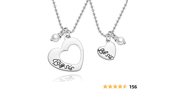 MIXJOY Sister Necklace for 2 Big Sis 