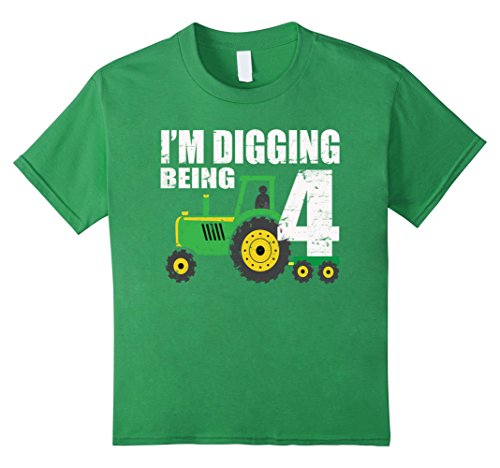 Kids 4 year old tractor birthday shirt 4th birthday shirt boy  4 …