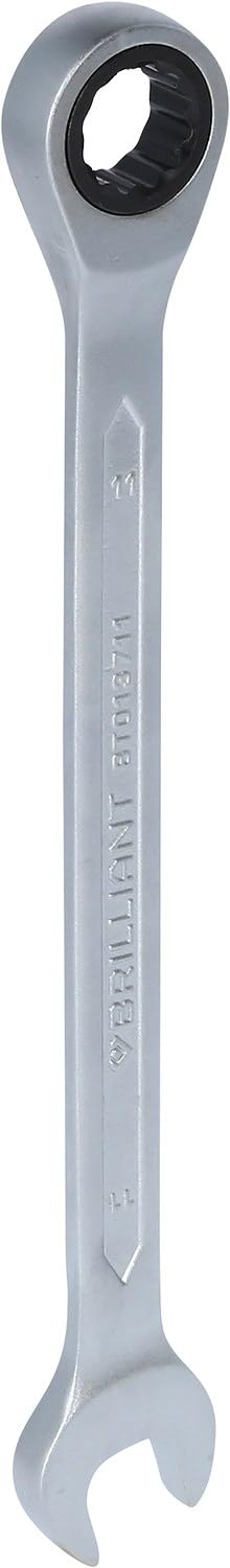 BRILLIANT TOOLS BT013711 Ratchet Ring Spanner, 11 mm [Powered by KS Tools]