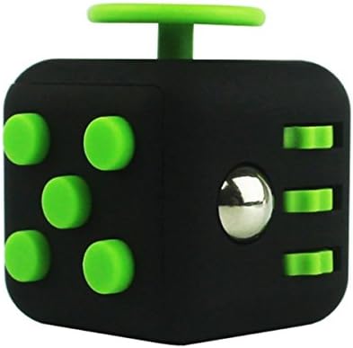 Tinkshine Fidget Cube Relieves Stress and Anxiety Perfect Educational Development Toys for Children and Adults - Black & Green