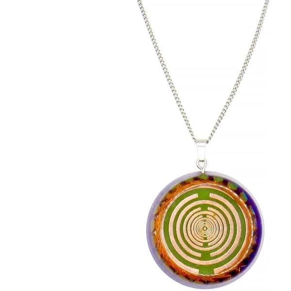 Lakhovsky MWO Collier Avec Pendentif 39 Mm En Acier Inoxydable Doré Unisexe Oscillateur Multi-vagues Tesla Coil Pendentif, Taille M, Sans Pierre Précieuse, Acier Inoxydable, Pas De Gemme