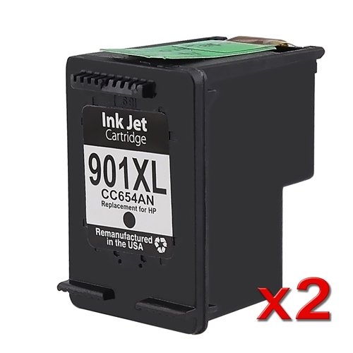 Generic Remanufactured Ink Cartridge Replacement for HP 901XL (Black, 2-Pack)