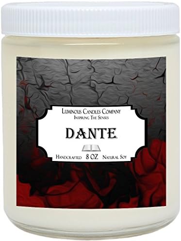Scented Candle - Dante - 8 oz Book Candle - Literary Gift - Writers Gift - Library Decor By Luminous Candles Company