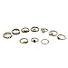 Rings Set;START 10PCS/Set Bohemian Totem Crystal Rings (Gold)