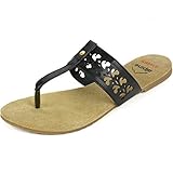 Alpine Swiss Womens Suede Lined Cutout T-Strap Flip Flop Thong Sandals