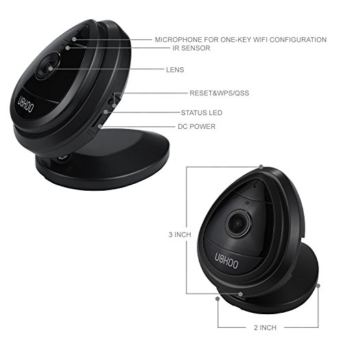 Mini IP Camera, Night Vision 720P HD Home WiFi Wireless Security Surveillance Camera System with Motion Email Alert/Remote Monitoring (Black)