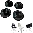 SplashNColor 4-Pack Chair Glides | Replacements for Eames Eiffel Style Chair Leg Cover Furniture Feet Black | Easy to Install | Made with Durable Material