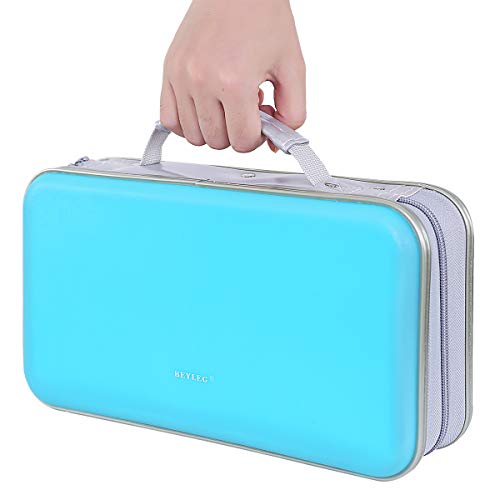 CD DVD Wallet, Wismart 96 Capacity Heavy Duty Sturdy DVD Storage Hard Shell CD Disk Holder DVD Case VCD Wallets Blu-ray Media Case Storage Holder Organizer Wallet,96 Capacity (SkyBlue)