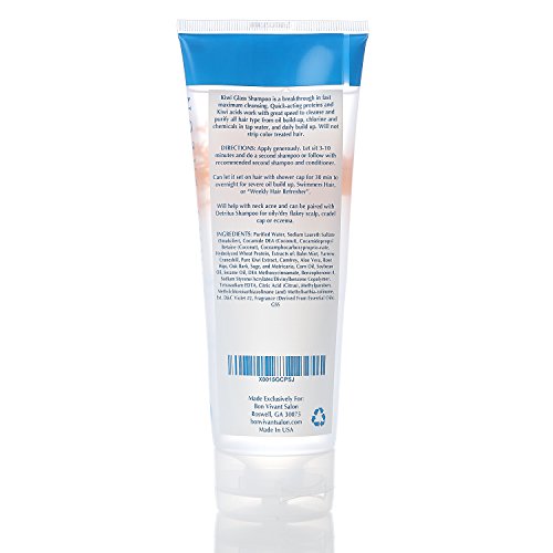 Bon Vivant Salon Kiwi Glass Purifying, Oil Busting, Chemical Removing Shampoo - 8.5oz - Great For Men Women And Children And Teens - Can Be Used On Color Treated Hair