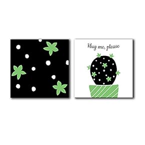NWT Canvas Wall Art Cute Cactus Abstract Painting...