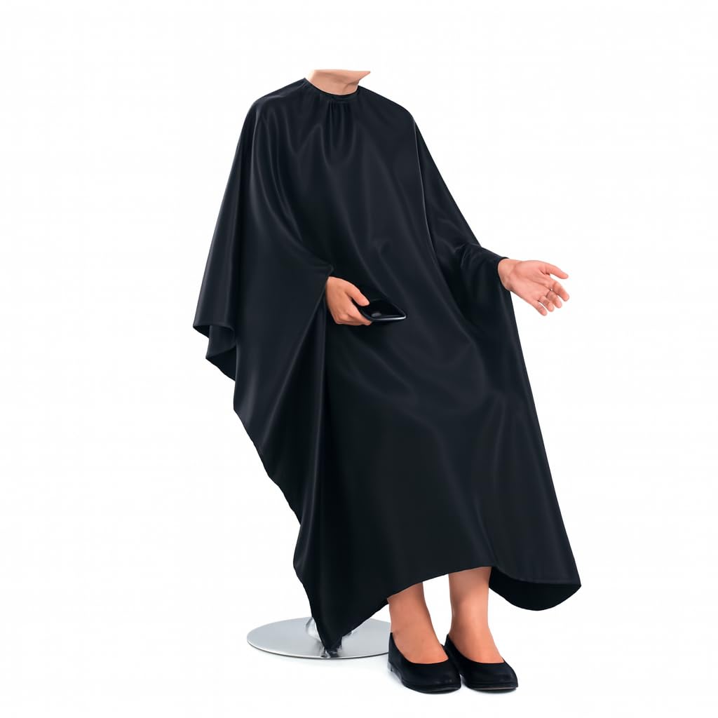 IC Collection Hairdresser Hook Closure, Breathable, Water-Repellent, 126 x 146 cm, Black