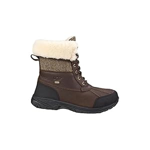 Image of UGG Men's Butte Herringbone Snow Boot,Stout Leather/Herringbone Tweed,US 7.5 M