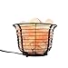Mineralamp IB-101 Natural Himalayan Round Style Basket Lamp with Carved Salt Chunks, Bulb and Dimmer Control, Peach/Pink