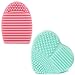 JASSINS Makeup Brush Cleaning Tool/Cosmetic Brush Washing Silicone Egg for Makeup Brushes (Pink+Lake Green)