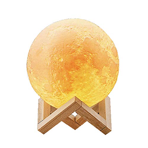 Abcsea 3D Moonlight Lamp with 3 Colors, Moon Lamp, Comfortable Moon Lamp with Stand, Romantic Moon Light Night Light, Moon Night Light 8 cm