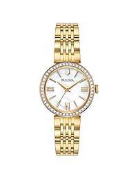 Bulova - Reloj de cuarzo para mujer, de acero inoxidable, color dorado (modelo: 98 x 122)