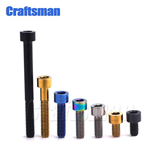 Ochoos Ti M6 X 10 16 18 20 25 30 35 40 45 50 65 mm Stigma Bolts Titanium Screw for Road Bike/MTB Bicycle Seatpost Brake Headset - (Color: Rainbow, Thread Diameter: M6, Length: 65mm) - Thumbnail 2