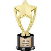 Crown Awards 7&frac14;&rdquo; Personalized Gold Star Trophies On Deluxe Round Base, Custom Engraved Achievement Award for Recognition, Rising Stars, MVP &amp; Top Performers &ndash; Prime