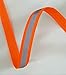 Neon Orange Reflective Glo Grosgrain Ribbon - 3/8" Silver Reflective Stripe -100% Polyester / Sports, Selling Per 6 Yards