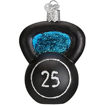 Old World Christmas Sports Collection Glass Blown Ornaments for Christmas Tree Kettlebell Weight