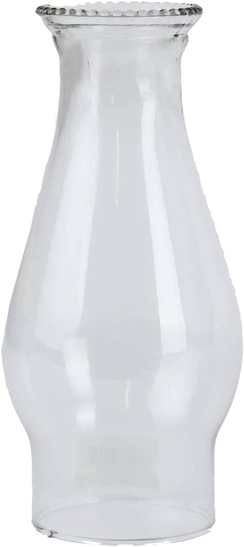 Oil Lamps & Accessories - Clear Glass Lamp Chimney, Replacement Hurricane Globe Measures 2 15/16 Inch Diameter Base x 8 1/2 Inches High for Oil or Kerosene Lanterns, Beaded Top