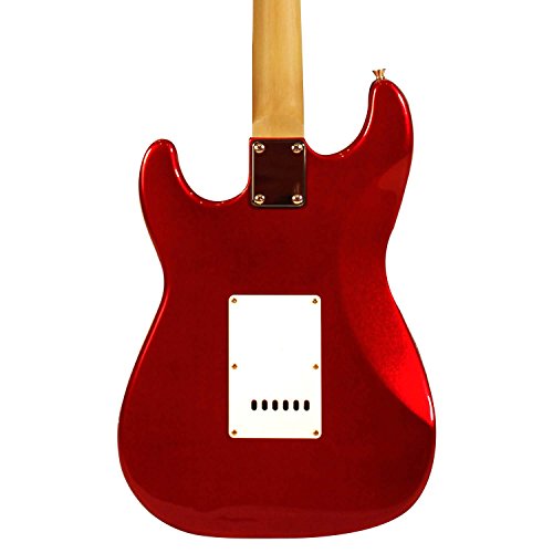 image for Sawtooth ST-ES-CARP Candy Apple Red Electric Guitar with Pearl White P