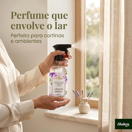 Aromatizador de Ambientes e Tecidos 500ml – Home Spray Perfumado Premium, Aroma Duradouro para Casa, Sofás, Cortinas e Roupas - Lavanda Imperio