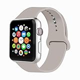 iYou Sport Band for Apple Watch Band, Soft Silicone Replacement Wristband Classic Sport Strap for iWatch 2017 Apple Watch Series 3/2/1, Edition, Nike+, All Models (42MM S/M, Stone)