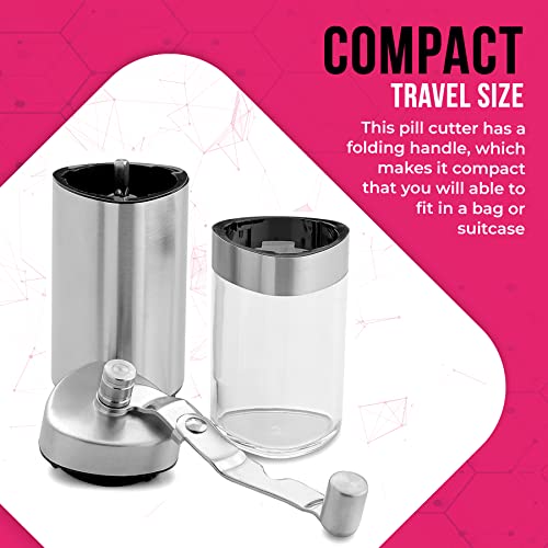 Pill Grinder Pro Manual Pill Crusher and Cutter Crush, Grind and