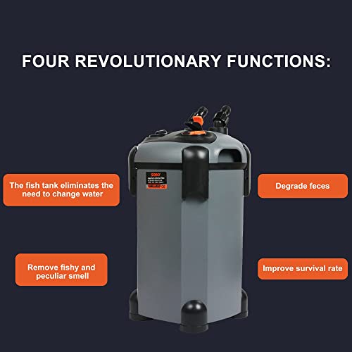 Amazingstar Aquarium Canister Filter with 3 Media Trays Spray Bar