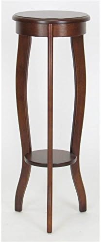 Wooden Pedestal Round Table Top with Curved Legs