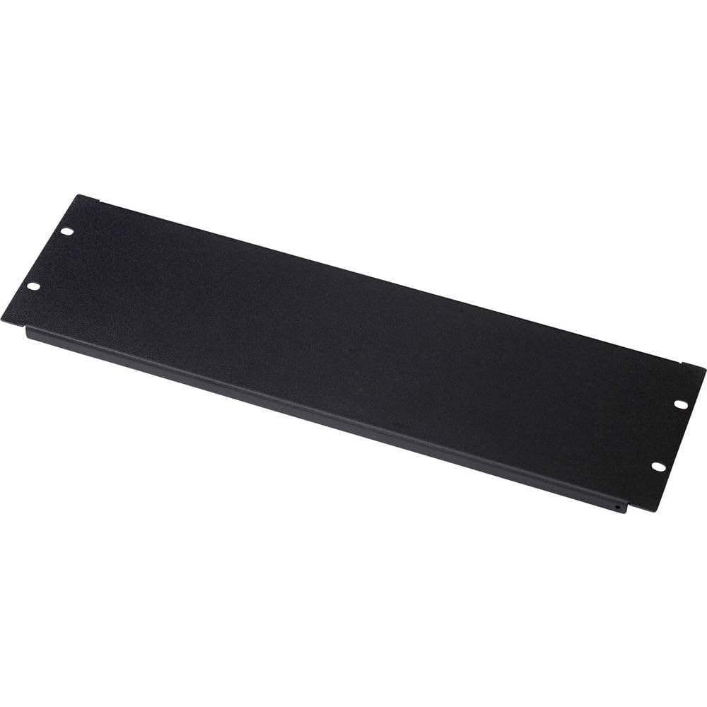 DIGITUS 19" blind cover plate - 3U - blanking plate for network and server cabinets - rack cover - with mounting material - sheet steel - powder-coated - black
