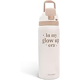 Inspiration Insulated Stainless Steel Water Bottle with Straw for Sports and Travel, In My Glow Up Era, 32oz Gifts for Women Girls Friends Teens Birthday Christmas