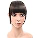 HUA MIAN LI Bob Flat Hair Bangs Heat Resistant Synthetic Hair Clip-in Bangs Straight Bangs With Fringe One Piece Clip Aoert (Black)