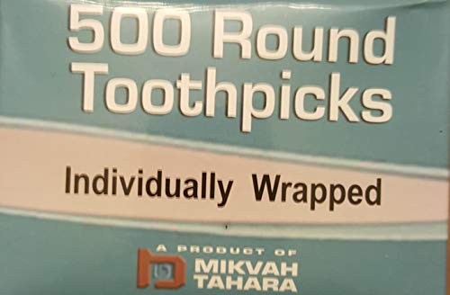500 Individually Wrapped Double Pointed Round Wooden Toothpicks - Thumbnail 2