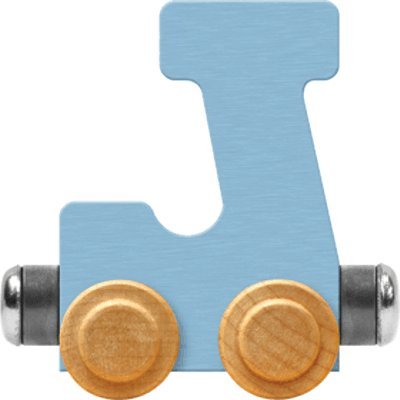 NameTrain Pastel Letter Car J - Made in USA (Blue)