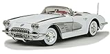 Motor Max 1958 Chevy Corvette Convertible, White 73109 - 1/18 Scale Diecast Model Toy Car