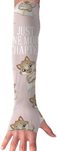 Just One More Chapter Cartoon Men Arm Sleeves Thumb Hole Gloves Mittens