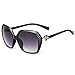 HuntGold 1X Lady Girl Popular Retro Carving Rose Flower Design Eyewear Glasses Sunglasses(bright black)