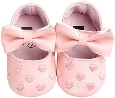 PU Leather Baby Girl Shoes Moccasins Bow Fringe Soft Soled Non-Slip Footwear Pink 0-6 Months
