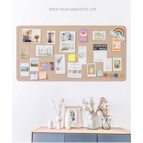 Homodoskey Foldable Large Felt Bulletin Board, 100 * 180CM Folding Cork Board Alternative, Decorative Picture Framed Display Board for School, Home, Kitchen & Office Walls (120 * 240cm)
