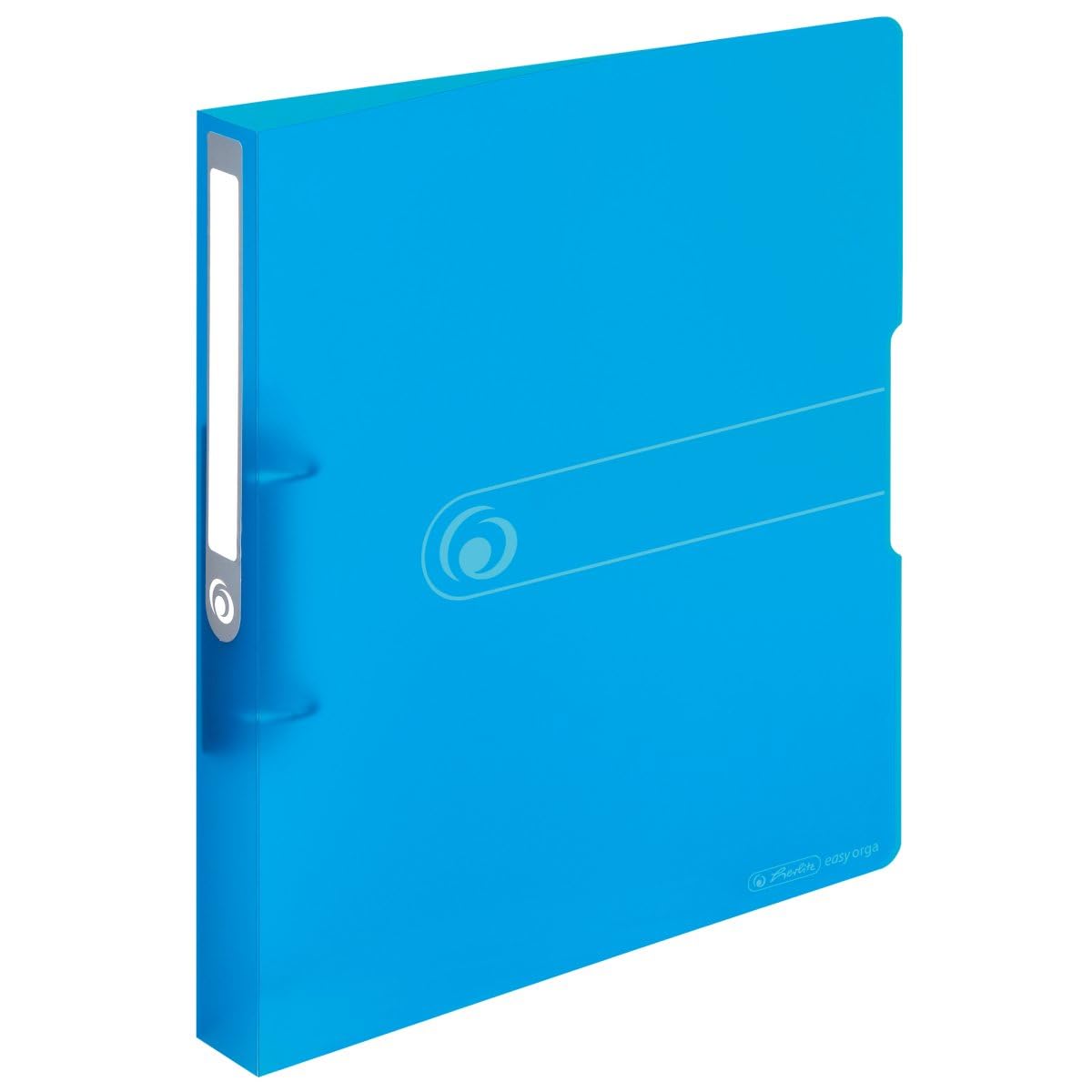 Herlitz 11205713 Ring Binder A4 Polypropylene 2 Ring Binder 2.7 cm Spine, 16 mm Capacity, Opaque Black 25 mm Filling Level 25 mm Transparent Blue