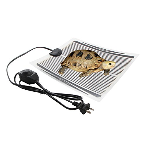Reptile Heating Mat, 110V US Plug Pet Under Tank Warmer Heating Pad Bed with Adjustable Temperature Controller Provide Quick Warm (15W)