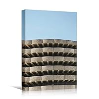 Canvas Wall Art Grey Building Pattern Abstract Architecture & Maps Building Chic Home Office Photography - 12x18 inches