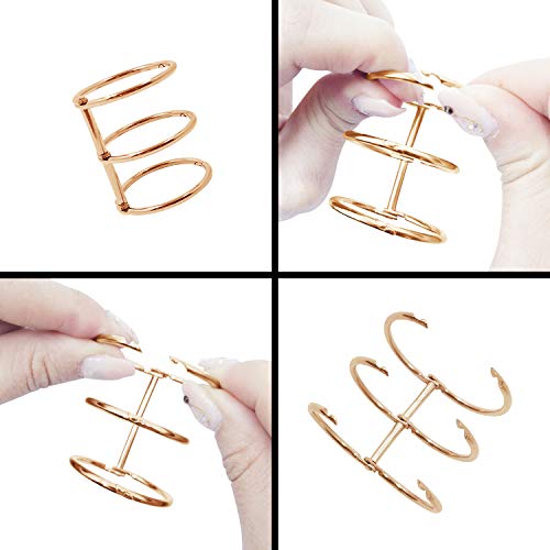 8 PCS Metal 3-Ring Loose Leaf Binders Book Rings 20mm Inner Diameter,Binding Spines Combs,DIY Diary Photo Album Rings Book Calendar Round Circle,Silver and Golden