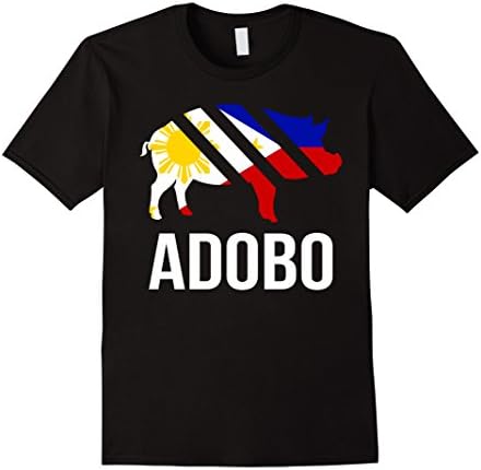 Men's Pork adobo shirt funny philippines pinoy flag shirt 3XL Black